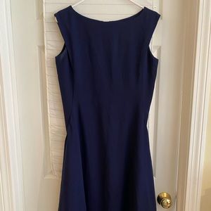 NWT fit and flare dress, navy blue with tags. XL, runs small/petite